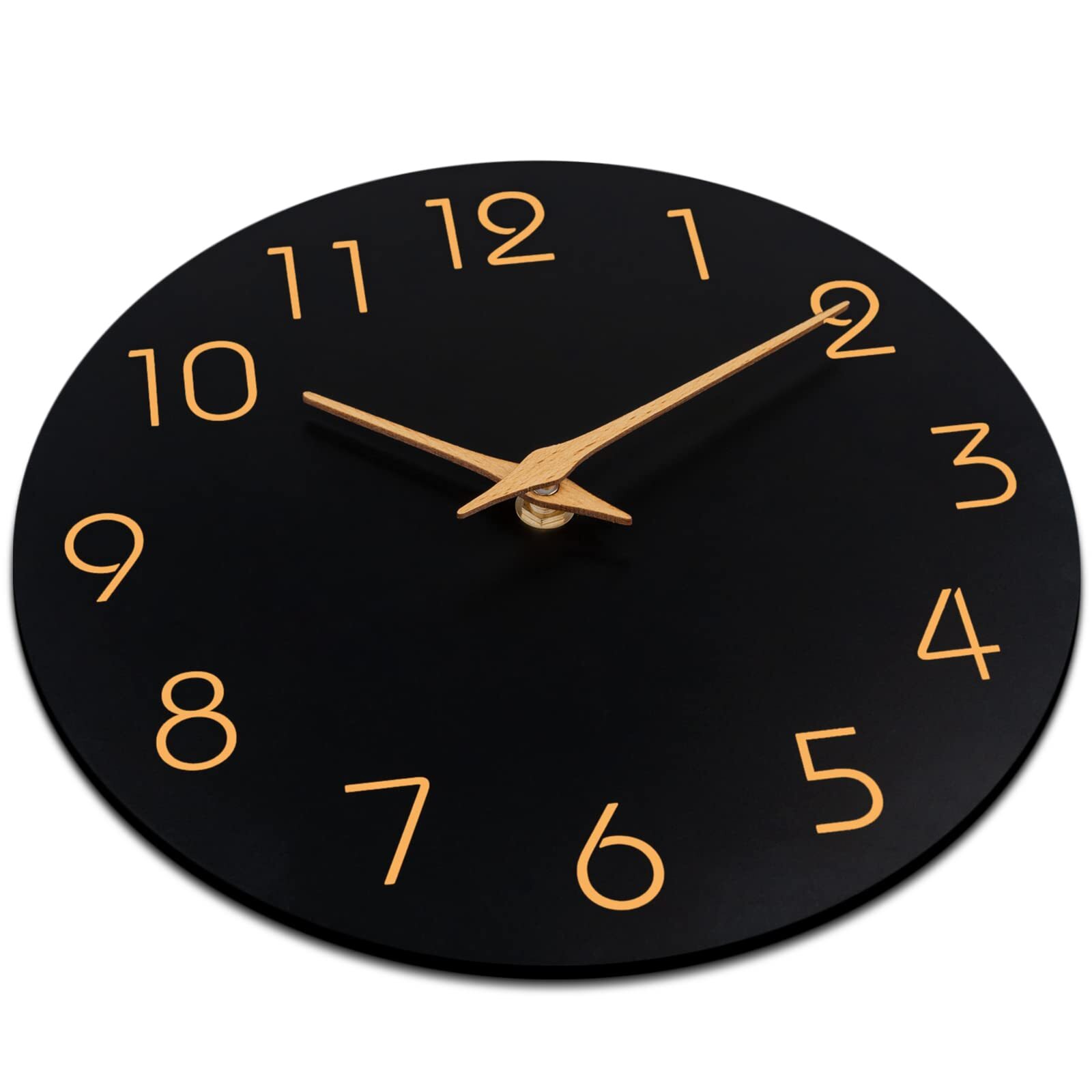 Wall Clock 14 Inch Black Wall Clocks Battery Operated Silent Non