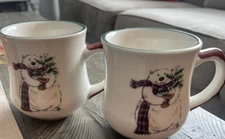 Pfaltzgraff Snow Bear Mug Polar Winter Holiday Christmas Coffee Cup Set 2