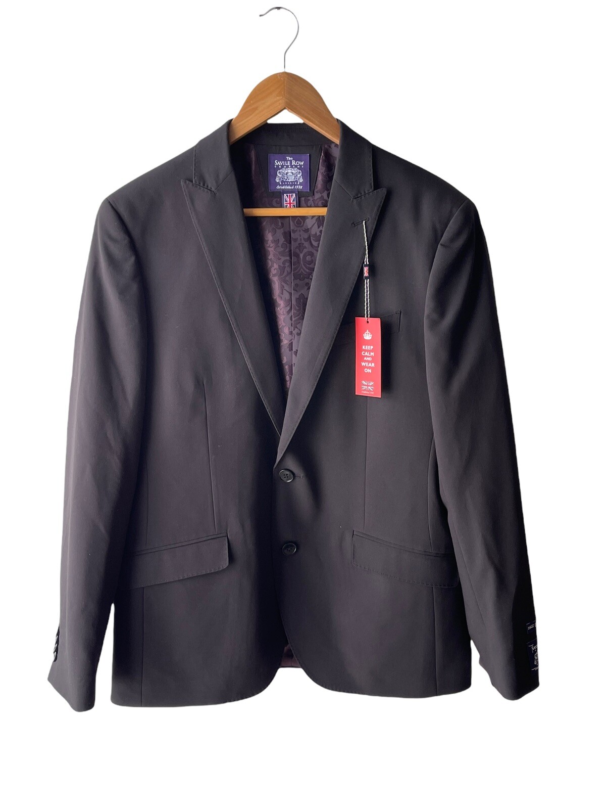 FILA Giacca blazer cappotto tuta The Savile Row taglia 40R Brixton Brit skinny nero nuovo