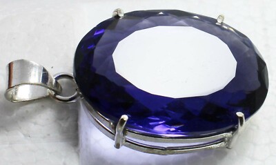 106.60 Ct Wonderful Pendant Topaz Oval Shape Blue Colour Set in German Silver