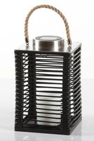 Led Solar Garten Laterne Eckig 28 Cm Rattan Optik Outdoor Leuchte FüR Terrasse