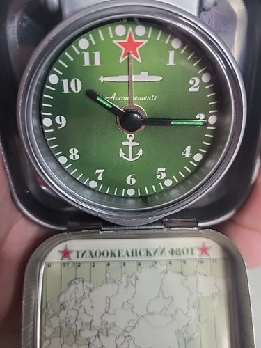 Vintage Russian Soviet Navy Maritime Submarine Travel Clock - Picture 7 of 9