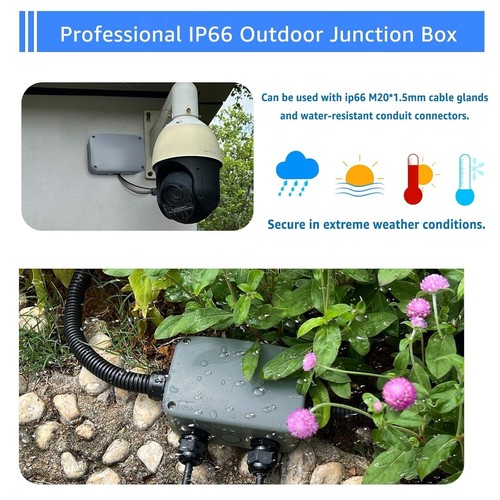 4.9x3.3x2.3In PVC/ABS Dustproof Outdoor Junction Box Waterproof with Holes - Picture 4 of 10