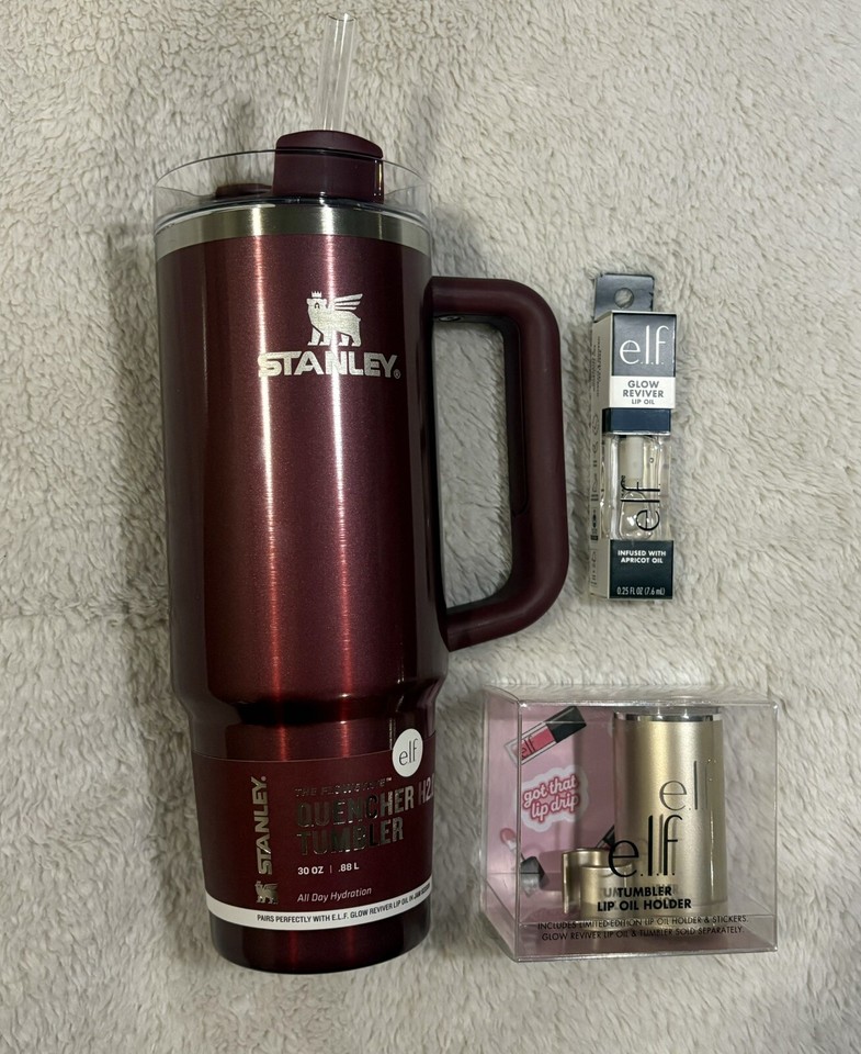 Stanley e.l.f. ELF 30 Oz Jam Session Quencher Tumbler Lip Oil Set Ready ...