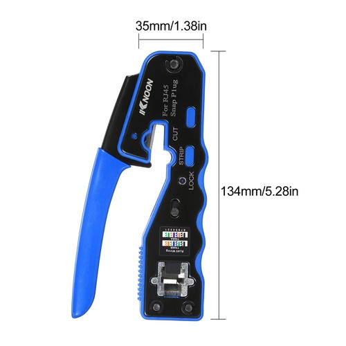 RJ45 Crimp Tool Kit All in Pass Through Crimping Tool for Cat5e Cat6 D0H9 - Afbeelding 7 van 7