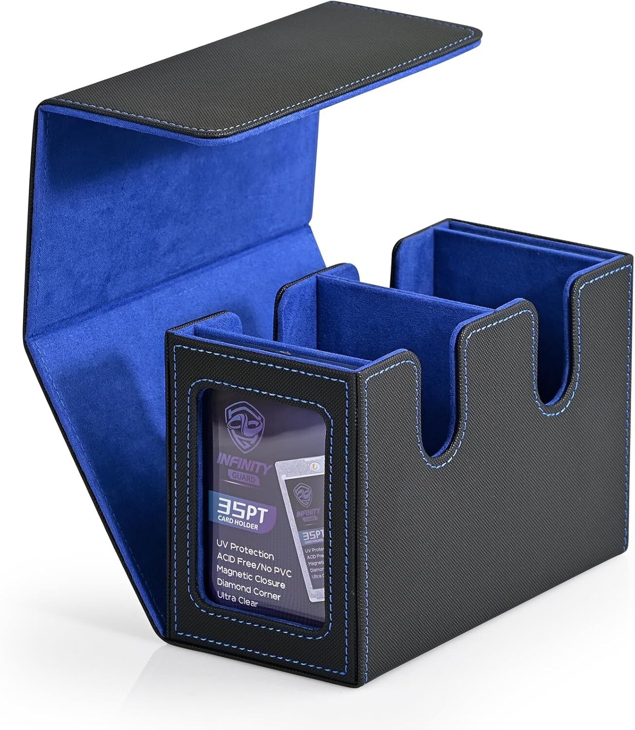 MTG Deck Box with 2 Commander Display, Double Deck Box for 280+ Single Sleeved C