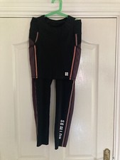 SWEATY BETTY ZERO GRAVITY LEGGINGS TOP BNWOT SIZE SMALL BLACK PEACH AUBERGINE