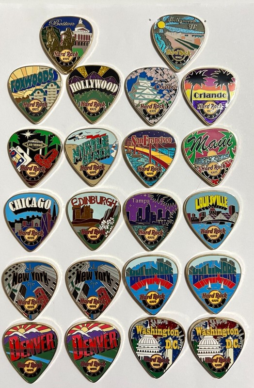 22x Hard Rock Cafe 2012 Postcard Pick Series Pins Lot, Starting @$8 per pin!