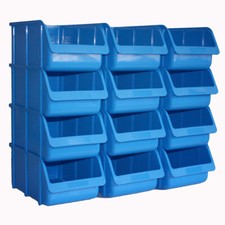 12x Profi Sichtboxen PP Größe 4 blau NEU Stapelbox Sicht-Lagerbox Box Sichtbox