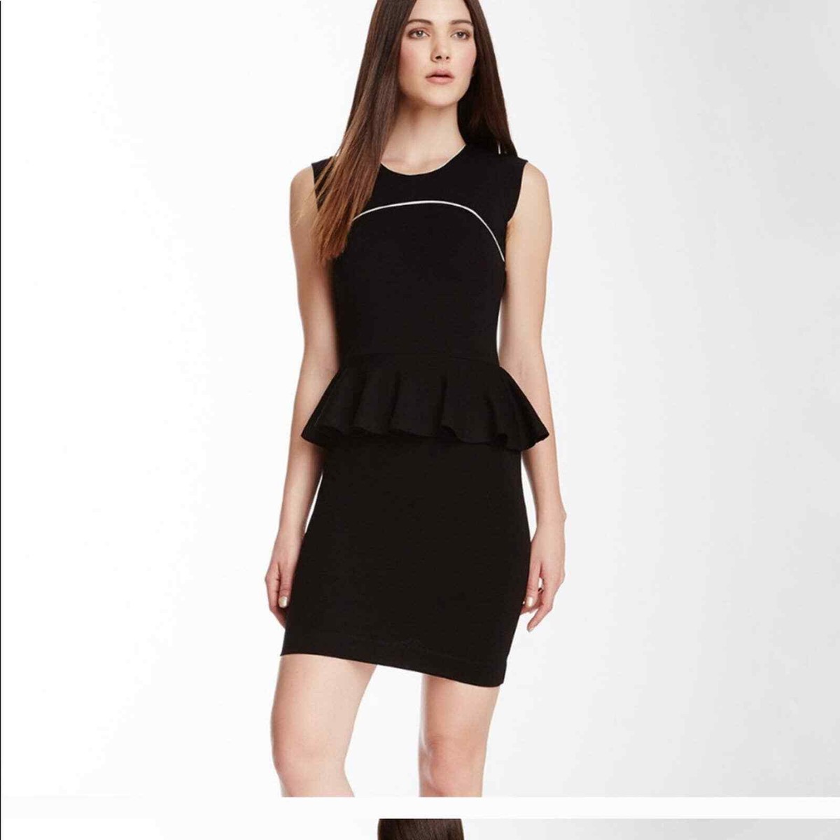black peplum mini dress Tapered Back Peplum Mini Dress  Simone Rocha