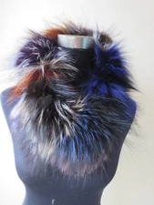 Real Fox Fur Scarf Collar Handmade Warm Neckerchief Fluffy Soft Multicolor