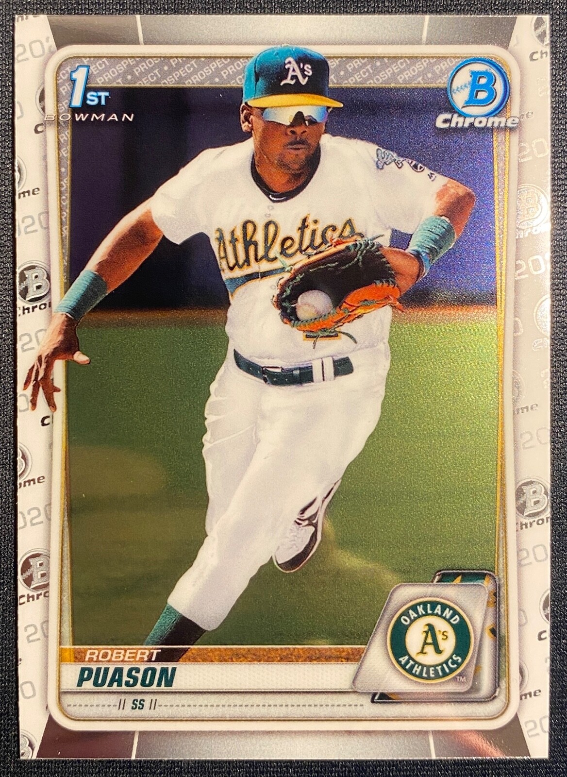 Robert Puason 2020 Bowman Chrome RC Rookie Prospect Base OAKLAND ATHLETICS 9
