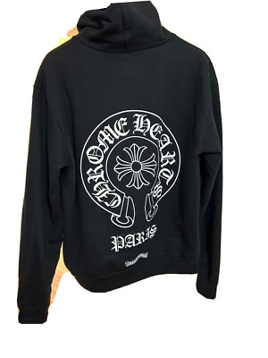 トップス CHROME HEARTS Chrome Hearts // Black & White Logo Zip Up Hoodie – VSP