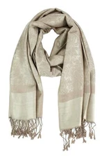 Paisley Jacquard Pashmina Shawl Wrap Scarf Stole Beige-.taupe018129