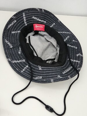 帽子 Supreme Denim Logo Boonie Hat BLACK 17ss SS17 Supreme Denim Logo Boonie Bucket hat M/L Crusher Black