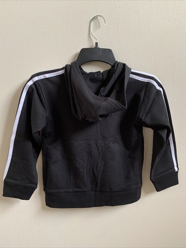 New Adidas Little Boys 2 Piece Classic French Terry Hoodie and Pant Set Black 7 - Picture 4 of 5
