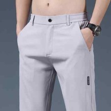 Men's Classic Pants Slim Straight Trousers Fashion Luxury Elegant Dress Pants