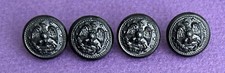 4 Vintage WWII US Navy Military Buttons, Black, 9/16" Diameter, NOS