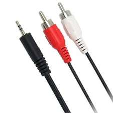 Aux 3.5mm to Stereo RCA Y-Splitter Plugs for iPhone Headphones Headset Receiver