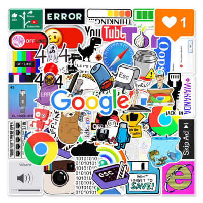 10/30/50Pcs Cartoon Programming 404 Network Error Graffiti Stickers - Diy Laptop
