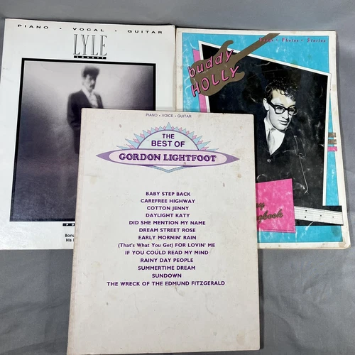 Buddy Holly Gordon Lightfoot Lyle Lovett Songbooks With Guitar Tabs Sheet Music