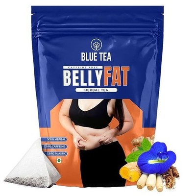 BLUE TEA - Belly Tea - 30 Tea Bags- Pyramid Plant Based Caffeine Free-Herbal Tea