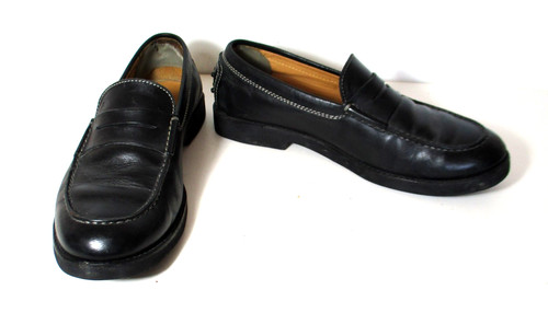 TOD’S Leather Driving Penny Loafers Vibram Black Leather Men 7 1/2