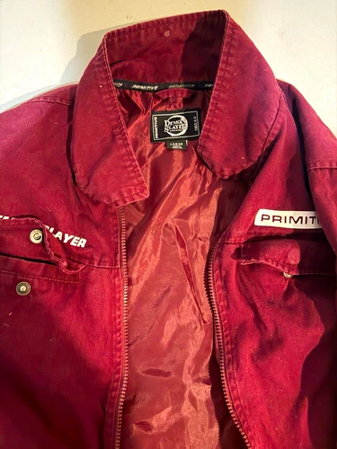 Primitive Apparel Demon Slayer Burgundy Windbreaker Jacket Full Zip Men’s L - product listing photo