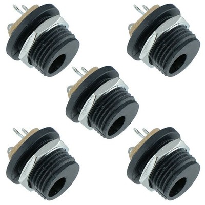 5pcs 2.5mm x 5.5mm Panel Mount DC Power Chassis Socket