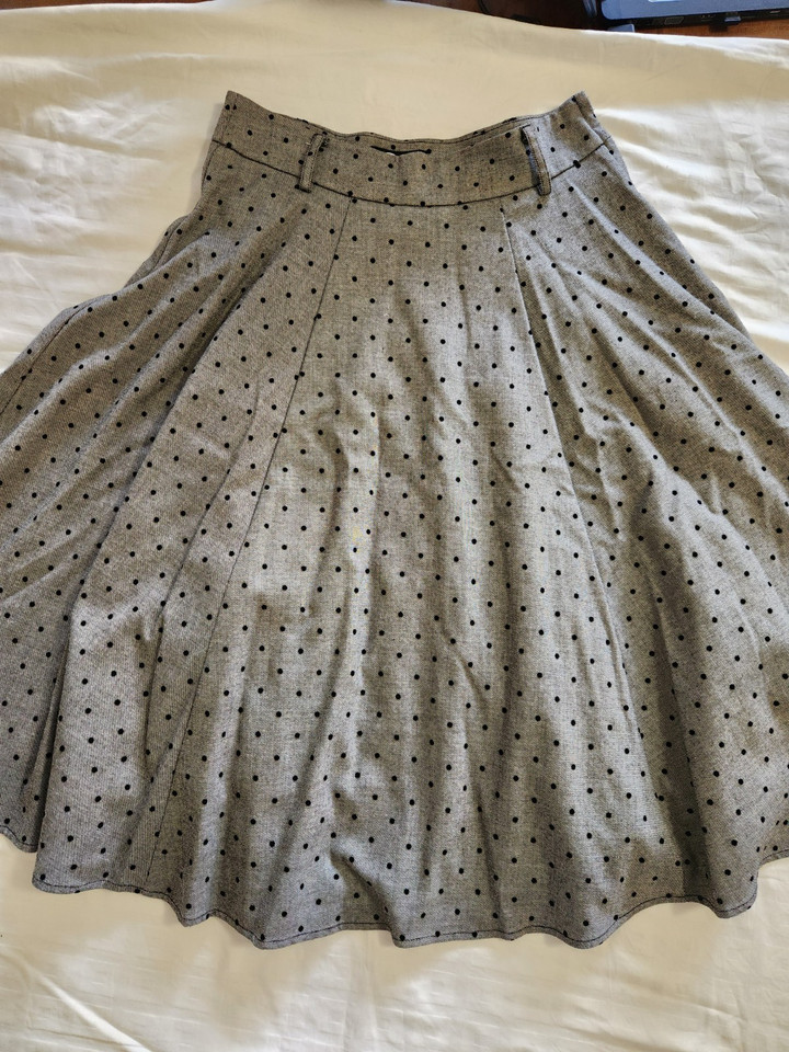 Revival grey polkadot circle skirt S8 rockabilly vintage cottagecore Dangerfield