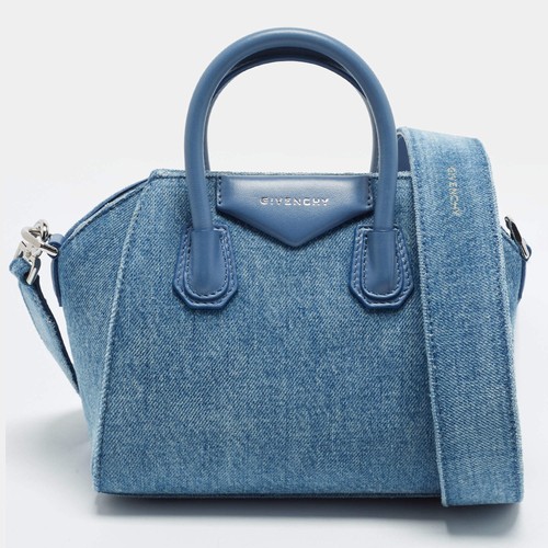 Givenchy Antigona Light Blue Denim and Leather Satchel