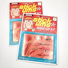 Lot of 2 Topstone Stick-Ums Makeup Kits Vintage Halloween Wound Decals 1970-1980