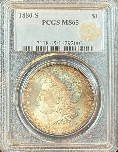 1880-S San Francisco Morgan Silver Dollar $1 Coin PCGS Certified MS65