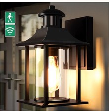 Lamomo Outdoor Wall Light with Bulb Motion Sensor Waterproof Aluminum Black