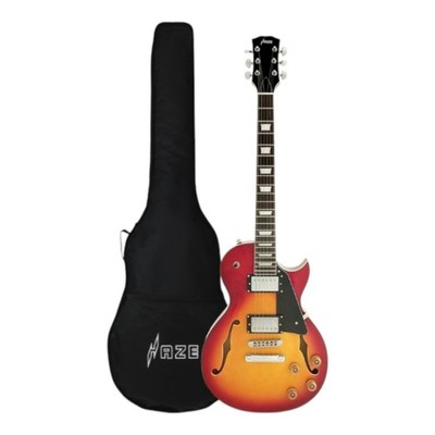 Haze Semi-Hollow Basswood Body Electric Guitar,Cherry Sunburst +Free Bag E-239CS