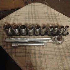 Vintage craftsman 12 point 1/2 inch drive socket set with ratchet and extension