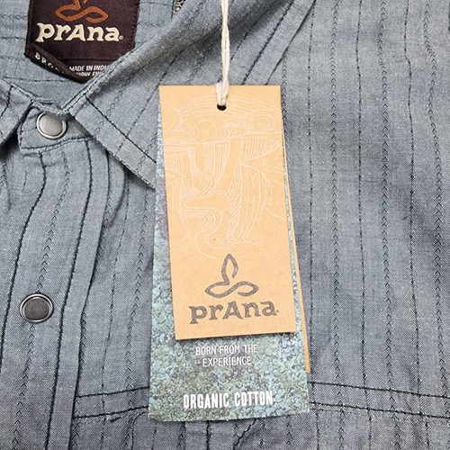 prAna Hollis Shirt Mens XL Slim Fit Long Sleeve Western Organic Cotton - Picture 7 of 17