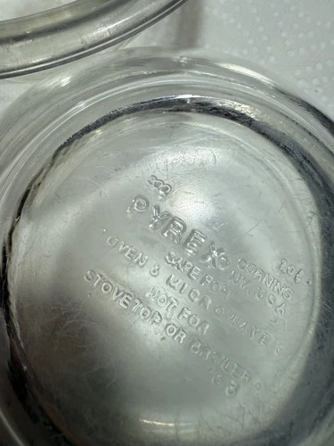 2 Vintage Pyrex Corning Clear Glass Beveled Mixing Bowl 325 2.5 Quart