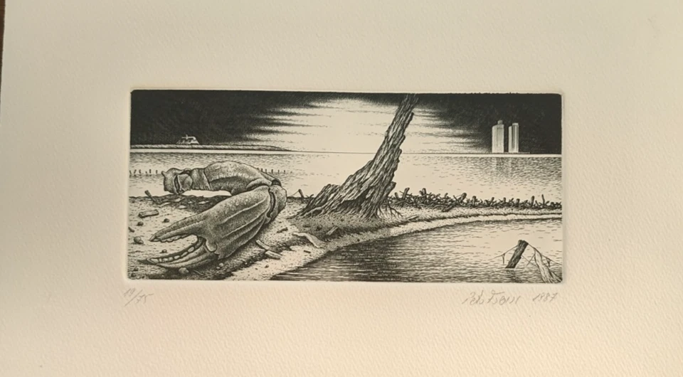 Peter Froese, Strand, Kupferstich, handsigniert, numeriert 1987 - Bild 2 von 4