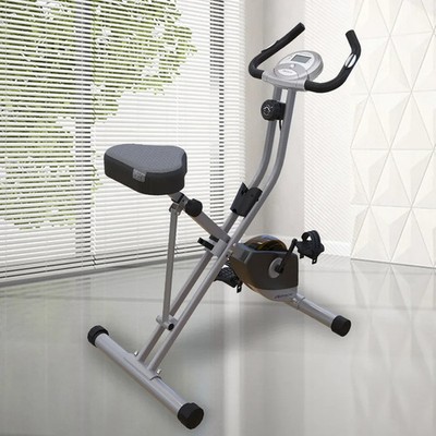 Exerpeutic Upright Folding Bike w/ 8 Resistance Levels, LCD Screen, Airsoft Seat