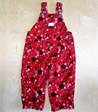 Vintage 90s OshKosh B  Gosh 18m Vestbak Red Floral Corduroy Bubble Overalls