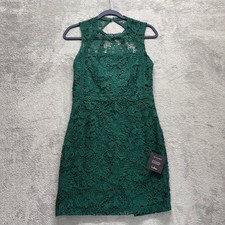 Lulus Dress Womens M Green Living Lovely Emerald Mini Crochet Lace Backless New