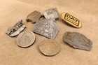 8X belt buckles: CAT, Schlitz Beer, Bergamot Brass Works, Livingston Wells Co. — photo 2