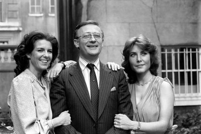 Edward Woodward actor with Hilary Tindall Amanda Kemp during Photo Old Photo 1
