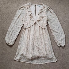 American Eagle Ditsy Floral Babydoll Mini Dress Ruffled V-Neck Cottagecore Sz XS