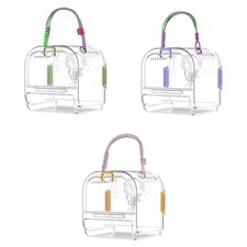 Hamster Cage Transport Box Portable Metal and PP Case for Small Animal Outings