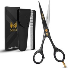 Tijeras Barbero Corte Pelo 6.5 Japon Acero Inoxidable Profesional Negro Peine