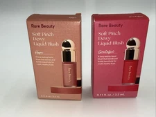 Lot 2 Rare Beauty - Mini Soft Pinch Dewy Liquid Blush 1 Hope 1 Grateful 0.11oz