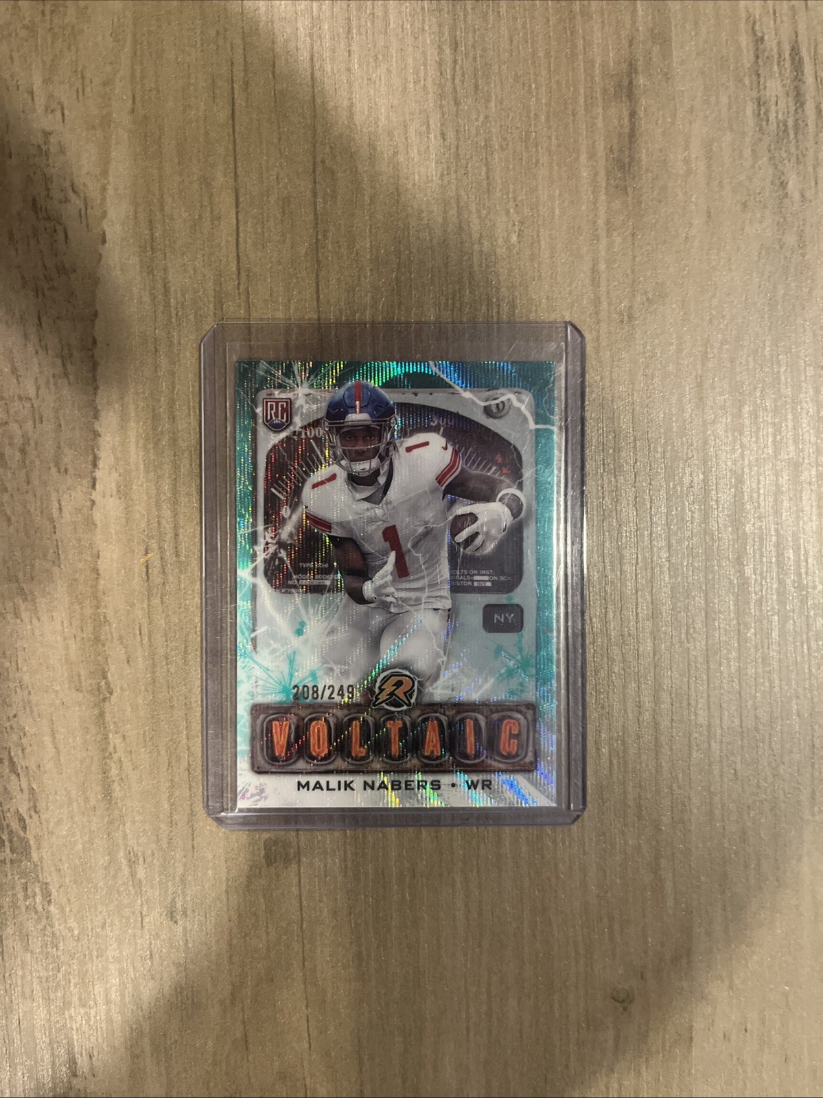 2024 Topps Resurgence - Voltaic Malik Nabers #V-6 Aqua Surge Refractor /249 (RC)