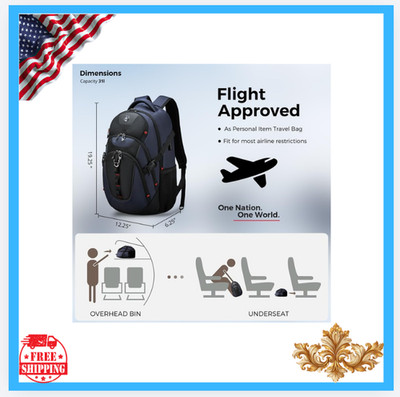 New 31L Laptop Backpack with USB Port, Fits 15.6'', Water-Repellent